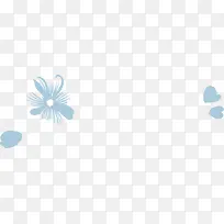 蓝色漂浮花瓣叶子中秋