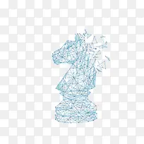 矢量科技蓝色线条马素材