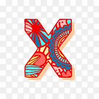 花纹字母X