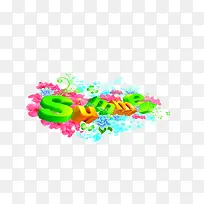 创意合成文字花朵设计summer