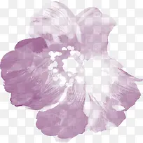 紫色水彩手绘花朵