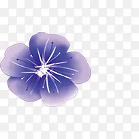 紫色手绘水彩花朵
