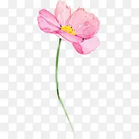 粉色花卉水彩海报