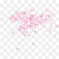 春季水彩粉色落花
