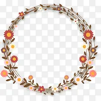 矢量花圈插图
