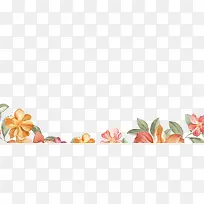 手绘水彩花朵海报边框纹理