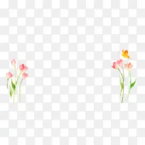 彩色水彩手绘郁金香花朵