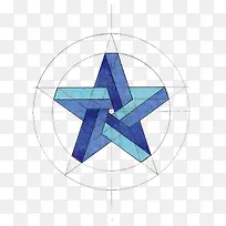 矢量蓝色手绘星星
