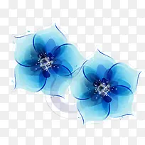 水墨蓝色花朵