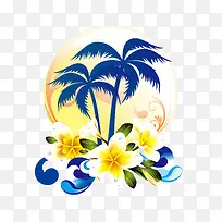 热带椰树花朵素材