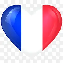 法国拼色爱心蓝色白色红色