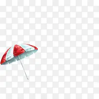 红色海滨条纹雨伞