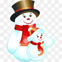 扁平风格创意小雪人