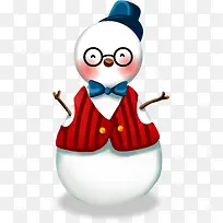 手绘带礼帽可爱雪人
