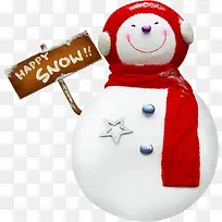 可爱雪人圣诞节元旦