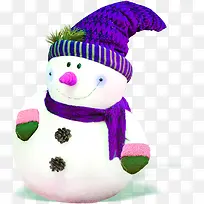 冬季紫色雪人素材