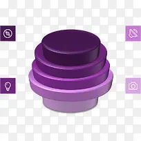 紫色渐变饼形图