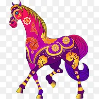 紫粉色渐变小马装饰