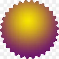 黄紫色渐变花边标签