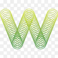 创意圆圈渐变英文字母W