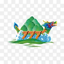 龙舟蓝色祥云
