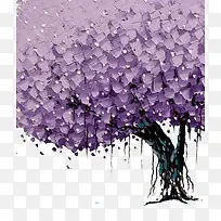 紫色的树背景图