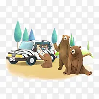 大熊和汽车