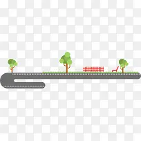 手绘艺术大树道路