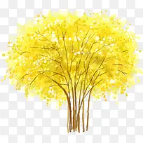 春季文艺黄色大树
