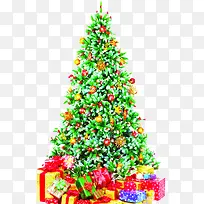 绿色圣诞装饰大树