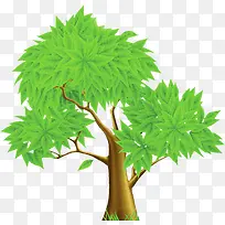 绿色卡通创意大树树木