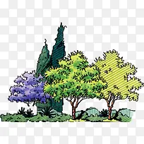 手绘分层创意大树