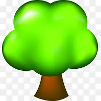 手绘可爱绿色大树