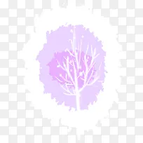 紫色梦幻手绘大树