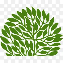 创意手绘扁平绿色的植物大树