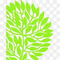 创意手绘扁平绿色的植物大树效果