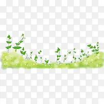 绿色插画唯美意境草地