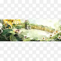 小清新手绘banner创意设计
