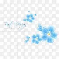手绘蓝色花朵图案