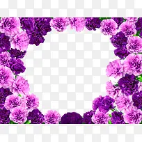 紫色浪漫唯美花朵植物边框