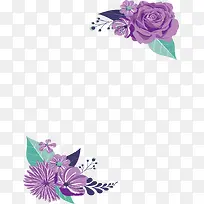 紫色花朵装饰框