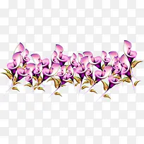 紫色手绘唯美浪漫花朵