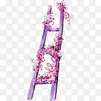 紫色浪漫花朵梯子