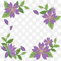 紫色花藤相框