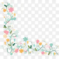 水彩花卉边框背景矢量素材