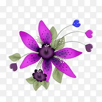 紫色手绘装饰花朵