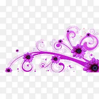 教师节紫色手绘花朵