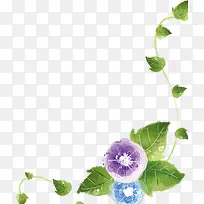 春天紫色手绘花朵植物