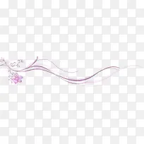 紫色梦幻手绘线条花朵