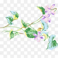 清新紫色夏季花朵装饰